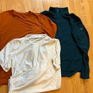 Arcteryx pullover and 2 shirts